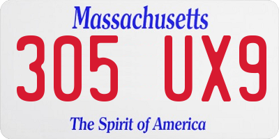 MA license plate 305UX9