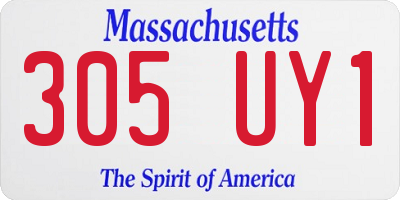 MA license plate 305UY1