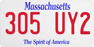 MA license plate 305UY2