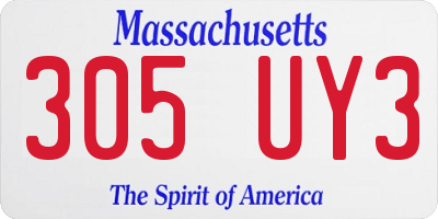 MA license plate 305UY3