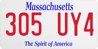 MA license plate 305UY4