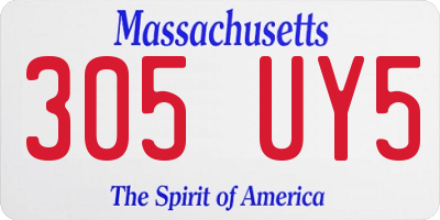 MA license plate 305UY5