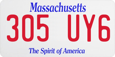 MA license plate 305UY6