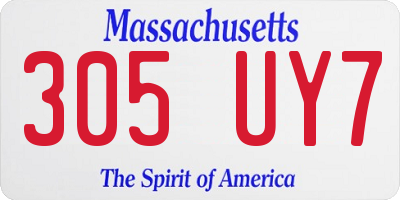 MA license plate 305UY7