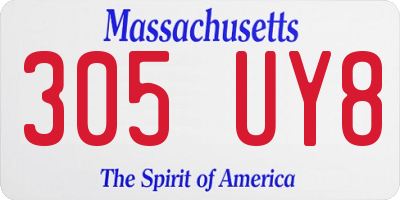 MA license plate 305UY8