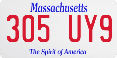 MA license plate 305UY9