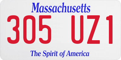 MA license plate 305UZ1