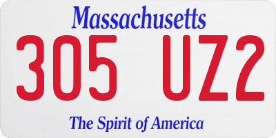 MA license plate 305UZ2