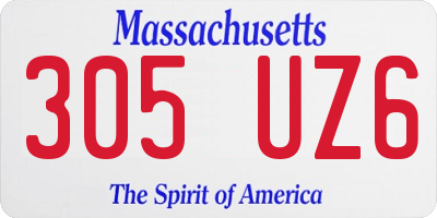 MA license plate 305UZ6