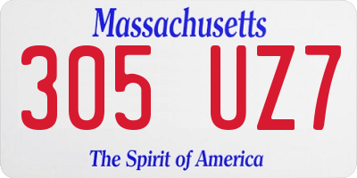 MA license plate 305UZ7