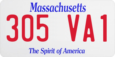 MA license plate 305VA1