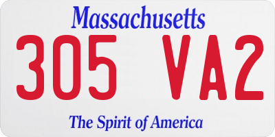 MA license plate 305VA2