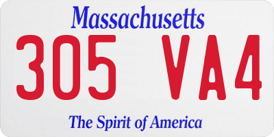 MA license plate 305VA4