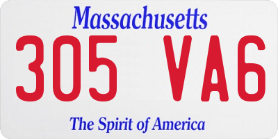 MA license plate 305VA6