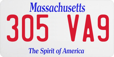 MA license plate 305VA9
