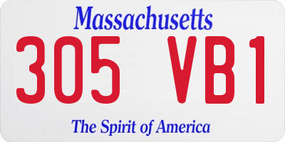 MA license plate 305VB1