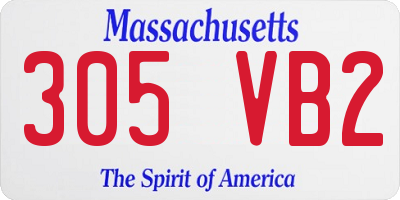 MA license plate 305VB2