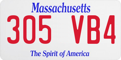 MA license plate 305VB4