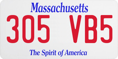 MA license plate 305VB5