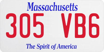 MA license plate 305VB6
