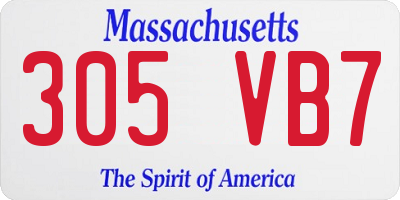 MA license plate 305VB7