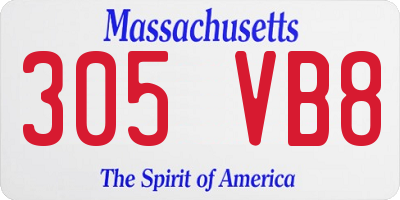 MA license plate 305VB8