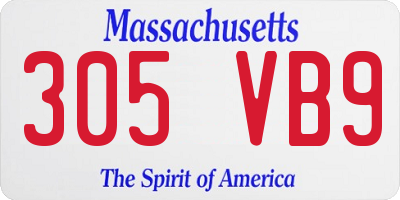 MA license plate 305VB9