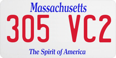 MA license plate 305VC2