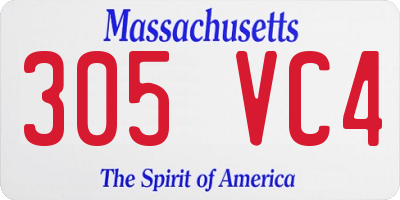 MA license plate 305VC4