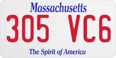 MA license plate 305VC6