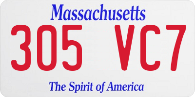 MA license plate 305VC7