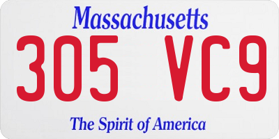 MA license plate 305VC9