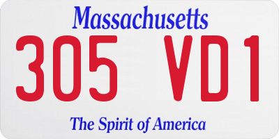MA license plate 305VD1