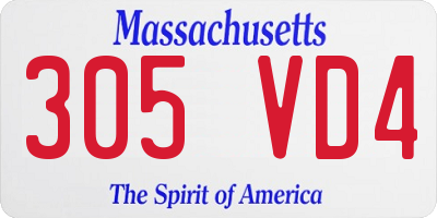 MA license plate 305VD4