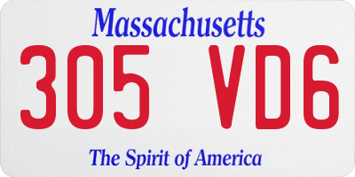 MA license plate 305VD6