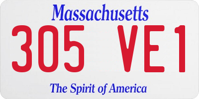 MA license plate 305VE1