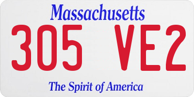 MA license plate 305VE2