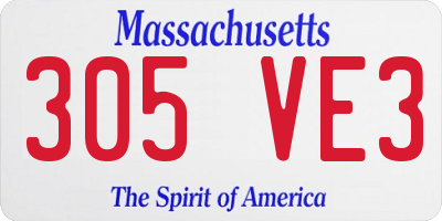 MA license plate 305VE3