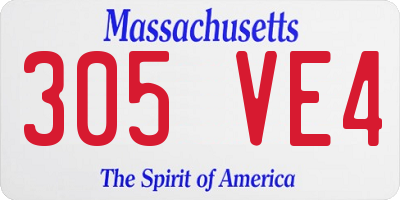 MA license plate 305VE4