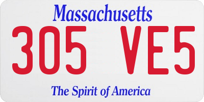 MA license plate 305VE5