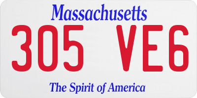 MA license plate 305VE6