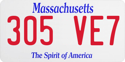 MA license plate 305VE7