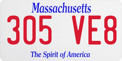 MA license plate 305VE8