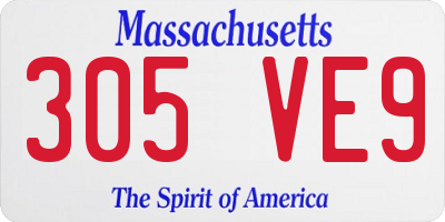 MA license plate 305VE9