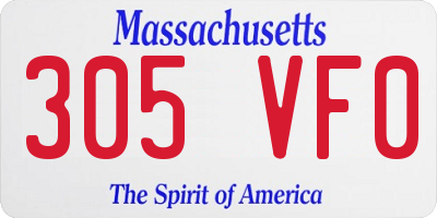 MA license plate 305VF0