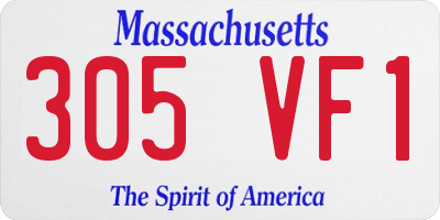 MA license plate 305VF1
