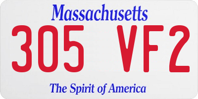 MA license plate 305VF2