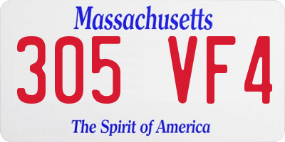MA license plate 305VF4