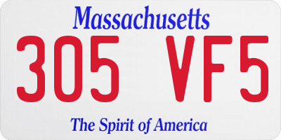 MA license plate 305VF5