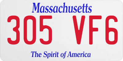 MA license plate 305VF6